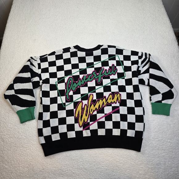 Dressed in LaLa Womens Oversize Sweater S/M Grand Prix POWERFUL WOMAN Thick Knit - Picture 3 of 9